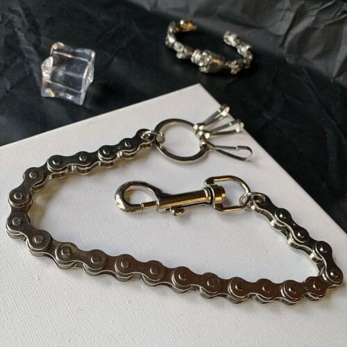 Fashion Punk Hip-hop Trendy Waist Chain Shield Charm Double Hinge Male Pants Belt Chain Women Men Jeans Metal Accessories BL104