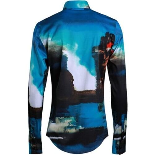 Fashion Spring New Long Sleeve Mens Colorful Printed Casual Shirts Office Party Man Tops Luxury Hawaiian Cotton Breathable Shirt