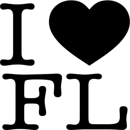 My Heart (love) Fl Sticker Bumper Bumper Florida Window State Oval Vin Wrap Personalized Applique Fun