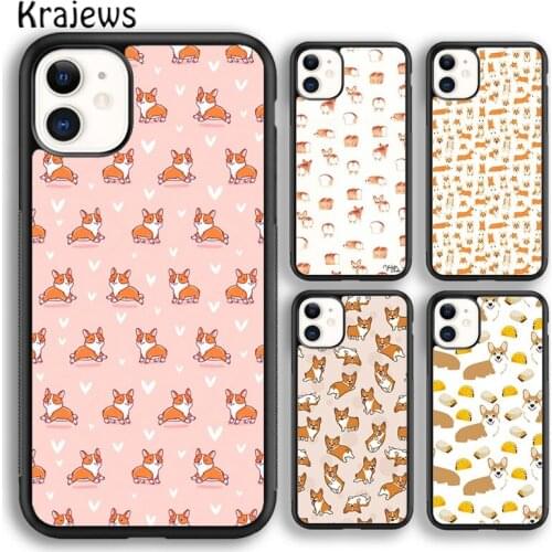 Krajews CUTIE CORGIS Soft Phone Case Cover For iPhone 5 SE 6s 7 8 plus X XR XS 11 12 pro max Samsung Galaxy S8 S9 S10