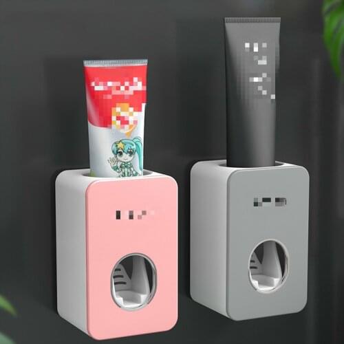 New Automatic Toothpaste Dispenser Toothbrush Holder Wall Mounted Toothpaste Lazy Dispenser Bathroom Accessories Set