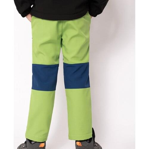 Boys Girls Autumn Winter Warm Fleece Softshell Pants Kids Waterproof Outdoor Camping Hiking Skiing Windproof Trousers Customize