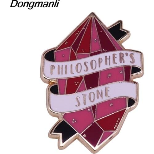 P5074 Dongmanli Red Gem Hard Enamel Pins Brooch Women Lapel Backpack Bags Badge Fashion Jewelry Gifts