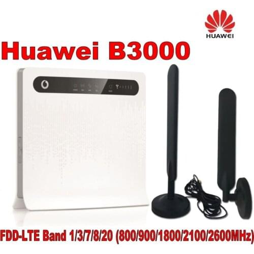 Unlocked huawei B3000 4G LTE Router pk huawei E5186 plus 2pcs 4g antenna with base magnet