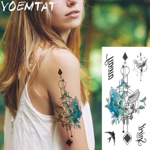1 piece Fantasy Color Freedom bird Phoenix Hot Large animal Temporary Tattoo Waterproof Tattoo Sticker for women men