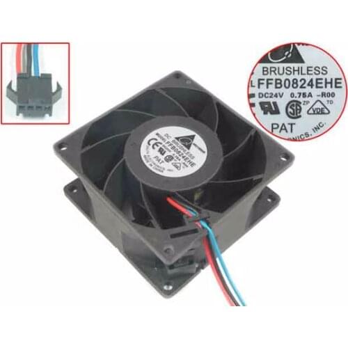 Delta Electronics FFB0824EHE R00 DC 24V 0.75A 80x80x38mm Server Cooling Fan