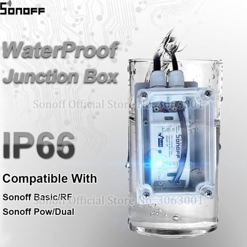 Sonoff IP66 Waterproof Junction Box Waterproof Case Water-resistant Shell Support Sonoff Basic/RF/Dual/Pow for Xmas Tree Lights