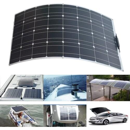 High performance monocrystalline Silicon flexible 100W solar panel for car boat RV caravan home outdoor camping hiking