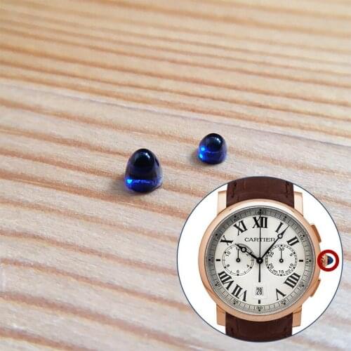 Blue sapphire crystal for Car tier Ro tonde 40mm automatic watch crown parts