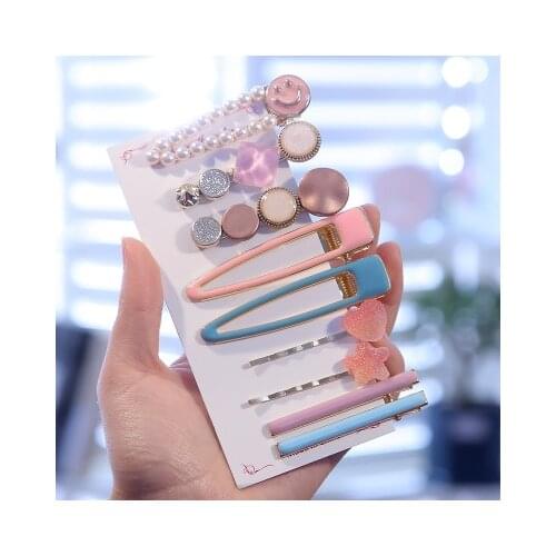 Hair Clips For Women Headband Hairpins Barrettes Rhinestone Geometric Girls Hairgrips Pearl Hair Jewelry Accessories 4-9pcs/set