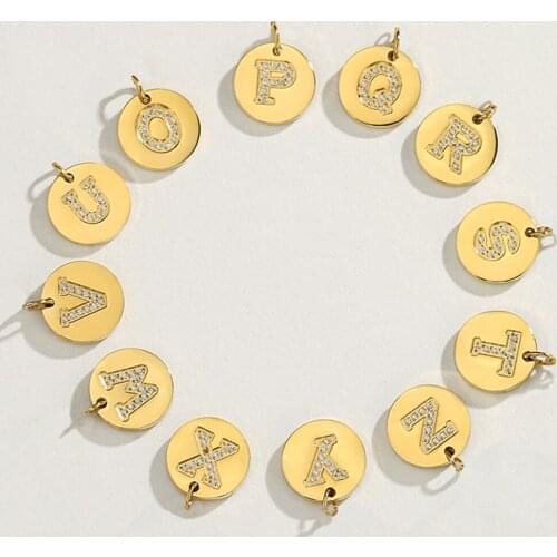 26 English Letters new necklace 2021 pendant necklace women and Men Zircon 316L stainless steel Trendy Metal aesthetic Korea