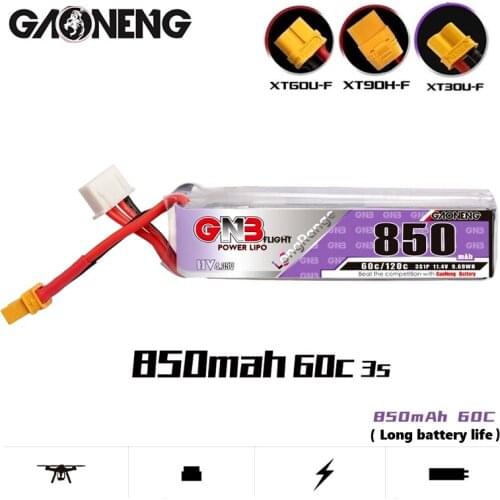 1-5PCS GNB HV Lipo Battery 850mAh 3S 11.4V 60C/120C With XT30U-F Plug for FPV Racing Drone 4 Axis UAV Quadcopter RC Drone Parts