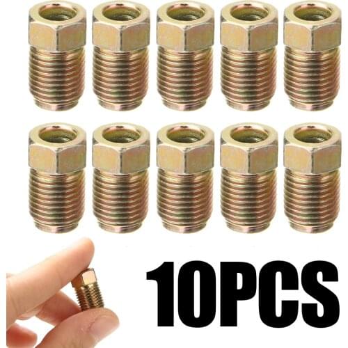 10pcs/set 10mm x 1mm Male Short Brake Pipe Screw Nuts for 3/16" Metric Braking Tubes Auto Replacement