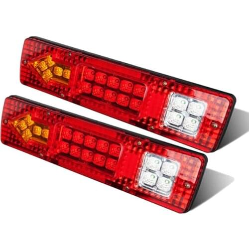 2Pcs Car 19 LED Waterproof Tail Light Trailer Truck Rear Turn Signal Stop Light