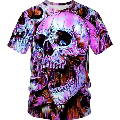 2021 skull mens t-shirt mens horror 3DT shirt summer fashion top round neck shirt boy clothing size size clothing