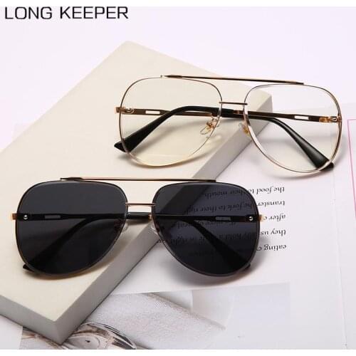 2021 Fashion Pilot Style Gradient Sunglasses Cool Men Women Vintage Brand Design Metal Frame Sun Glasses gafas de sol hombre