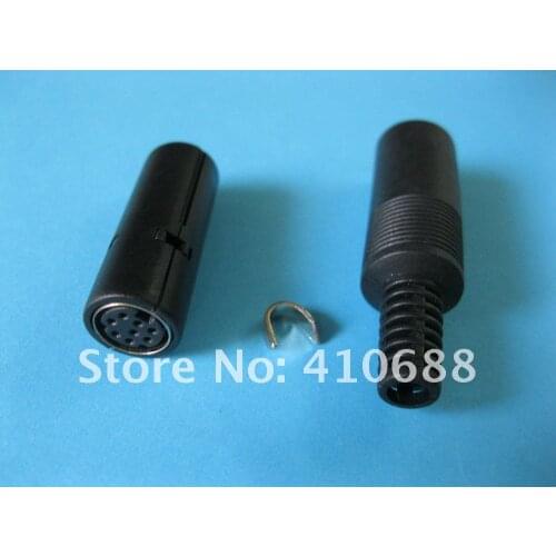 500 Pcs Per Lot Mini DIN Jack Connector 8 Pin with Plastic Handle Female Hot Sale