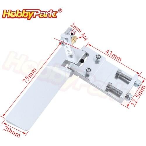 Aluminum RC Model Boat Water Rudder 75mm Long with Pickup Suction Inlet For Remote Control Model Parts CNC