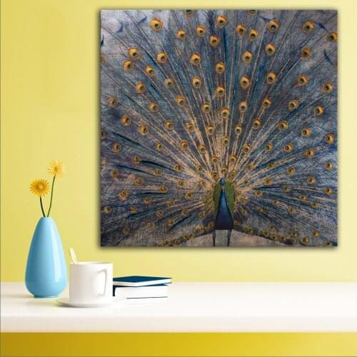 Large size Printing Oil Painting Abstract art 0 9 Peacock wall art canvas prints pictures for living room and bedroom No Frame