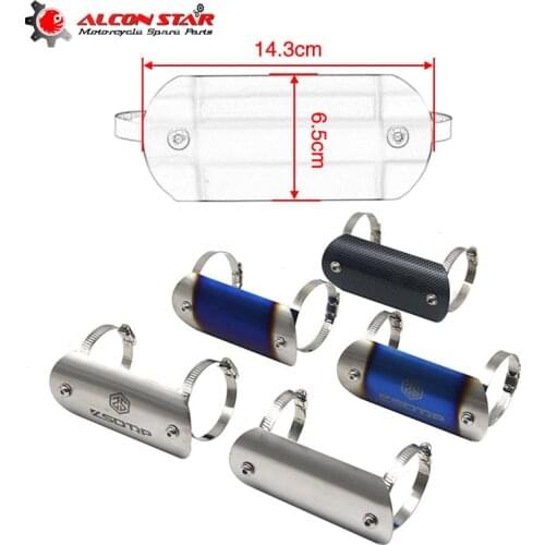 Alconstar Motorcycle Exhaust Pipe Shell Middle Protector Heat Shield Cover Carbon fiber Stainless Steel Anti-Scalding Cover