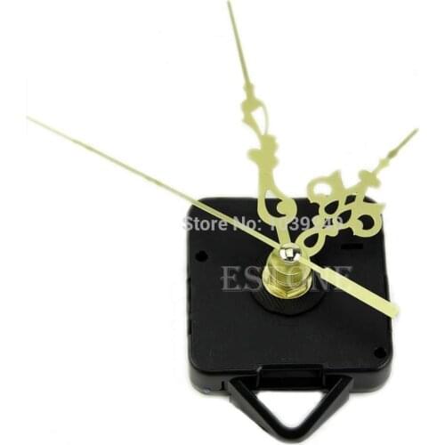 E74 Quartz Clock Movement Mechanism Gold Hands DIY Replace Repair Parts Kit New 03