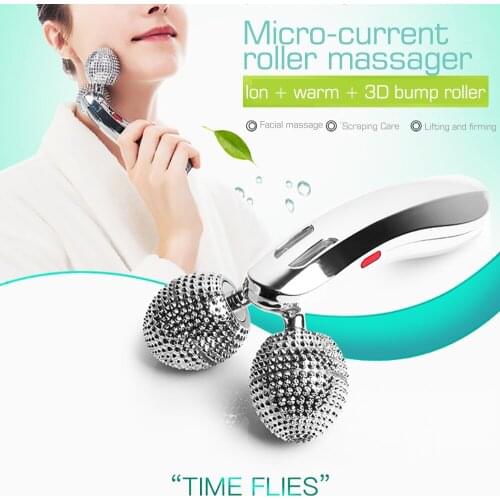 Electric Face Roller Face Slimming Massager for Face V-Face Skin Care GuaSha EMS Body Cellulite Warm Massage Face Roller Beauty