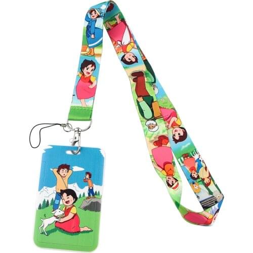 ER560 Cartoon Alpine Maiden Card Holder Id Holder Bus Card Holder Staff Card Diy Hang Rope Lariat Lanyard Jewelry For Kid