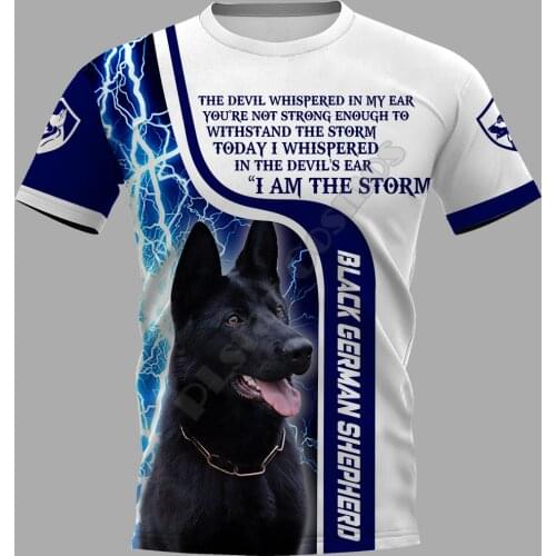 PLstar Cosmos Black German Shepherd 3D Printed t-shirt Harajuku Streetwear T shirts Funny Animal Men For Women Short Sleeve