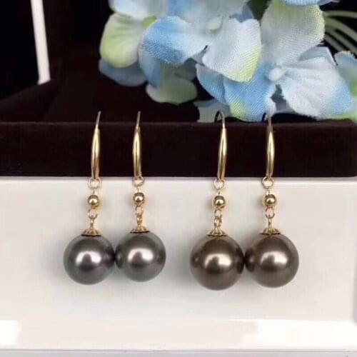 Hot 18K Yellow Gold Dangle Earrings Mountings Settings AU750 Jewelry Findings for Pearls Beads Stones Agate Coral Jade