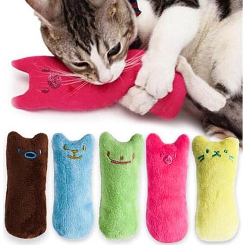 Teeth Grinding Catnip Toys Funny Interactive Plush Cat Toy Pet Kitten Chewing Vocal Toy Claws Thumb Bite Cat Mint For Cats hot