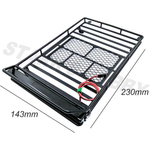 RC Metal Luggage Rack With LED Light Bar for 1/10 RC Crawler Axial SCX10 Traxxas TRX4 D90 D110 Tamiya Upgrade Parts