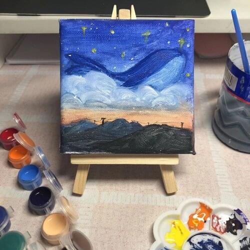 Ins style mini drawing board student diy canvas creative desktop decoration painting easel set