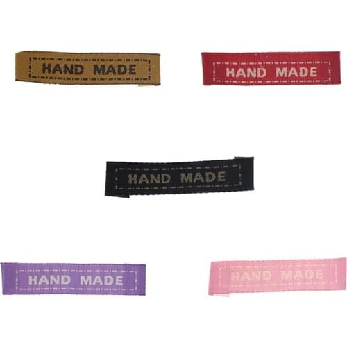 Mini Mixed Terylene Woven Printed Garment Tags Labels DIY Scrapbooking Craft Rectangle HandMade 4.5x1cm(1 6/8" x 3/8"), 100pcs