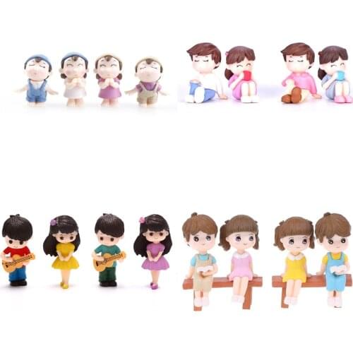 Lovers Figures Couple Miniature Desktop Home Decor People Boy Girl Model Princess Fairy Gnome Valentines Day Gift Dollhouse