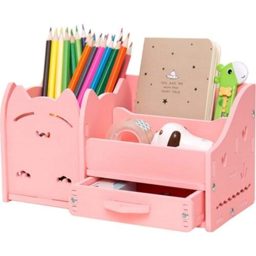 Multifunctional Diy School Desk Pen Muiti Pencil Box Storage Box Table Simple Pen Holder Creative Fashion Office Stationery