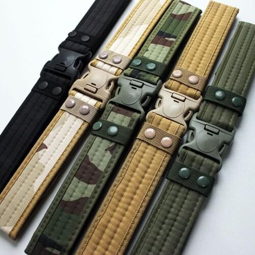 Male Camouflage Tactical Belt With Plastic Buckle Military Sport Canvas Waistband High Quality Adjustable Wide Waist Belts