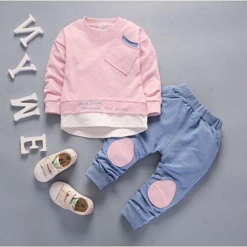 Fall Baby Girl Clothes 0-24 Month Lovely Cartoon Long Sleeved T-shirt Tops + Pants 2PCS Leisure Outfits Kids Bebes Jogging Suits