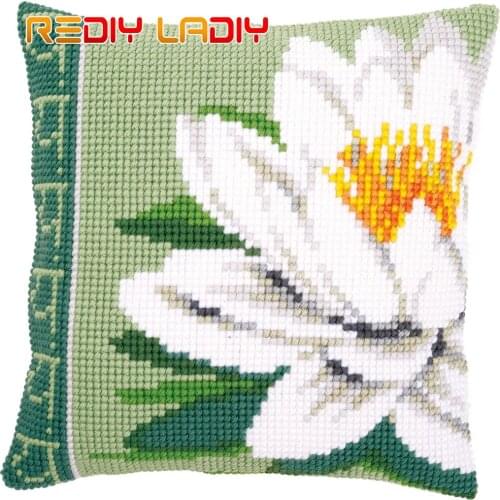 Cross Stitch Cushion Cover Hanging Around Pillow Case Pre-Printed Canvas Acrylic Thick Yarn Crafts Cross-stitch Needlepoint Kits