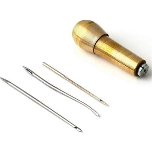 New Arrival Portable Leather Craft Shoes Tent Sewing Awl Hand Stitcher Taper Needle Kit