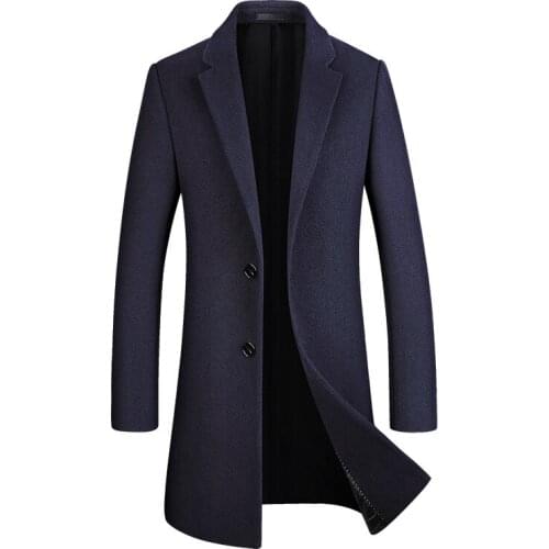 Winter new wool coat, Korean version slim wool coat, mens long wind coat, coat man