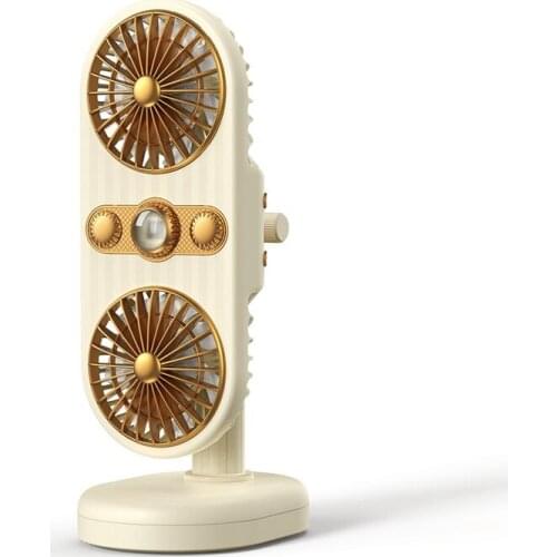New Mini Clip Fan Desktop Household Lovely Vertical Double Head USB Small Fan Cart Fan