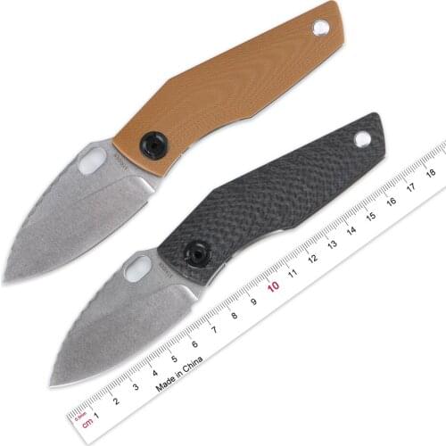 New SJ75 mini D2 steel with brown G10 hot striped titanium 2.87 "plain folding knife outdoor camping portable tactical EDC tool
