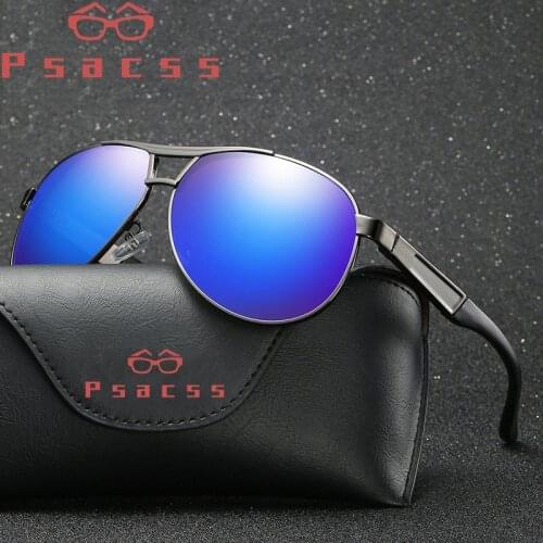 Psacss Classic Pilot Polarized Sunglasses Men Vintage Metal Frame Retro Brand Designer Male Fashion Driving Sun Glasses UV400