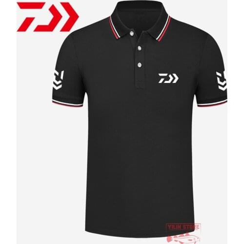 Daiwa Fishing Polo Shirt Summer Men Breathable T-shirt Outdoor Sport Men Quick Dry Short Sleeve Fishing Shirt Fishing Clothing
