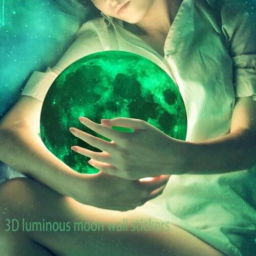 30cm Luminous Moon 3D Wall Sticker For Kids Room Living Room Bedroom Decoration Home Decals Glow in the Dark Wall Stickers