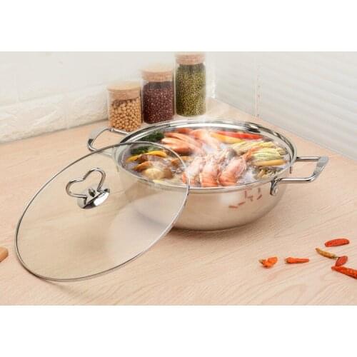 Stainless steel chafing dish electromagnetic oven universal reunion love soup pot fish scale bottom chafing dish basin