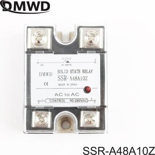 DMWD solid state relay SSR-10AA 10A 90-280V AC TO 24-480V AC SSR-A48A10Z relay solid state with Indicator Light SSR 10AA