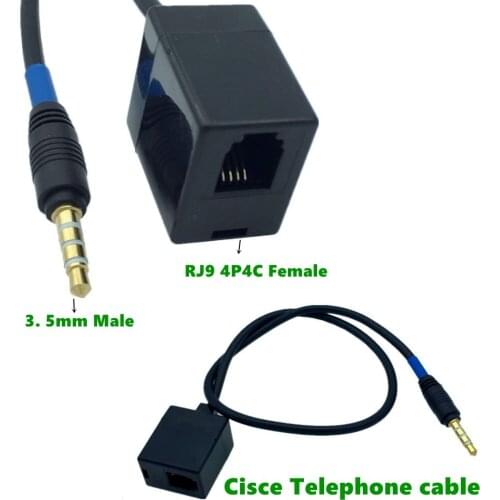 Extension Cable Adapter 3.5mm Male Jack To RJ9 4P4C Female Converter Wire for Cisco Telephone 0.5m
