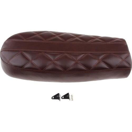 High Quality Brown Flat Saddle Cafe Racer Retro Vintage Seat Cushion Long 53cm Motorcycle Retro Vintage Seat