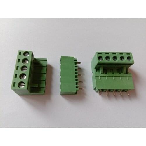 Close Straight 5 pin 5.08mm Screw Terminal Block Green Connector Pluggbale Type 20 Pcs Per Lot